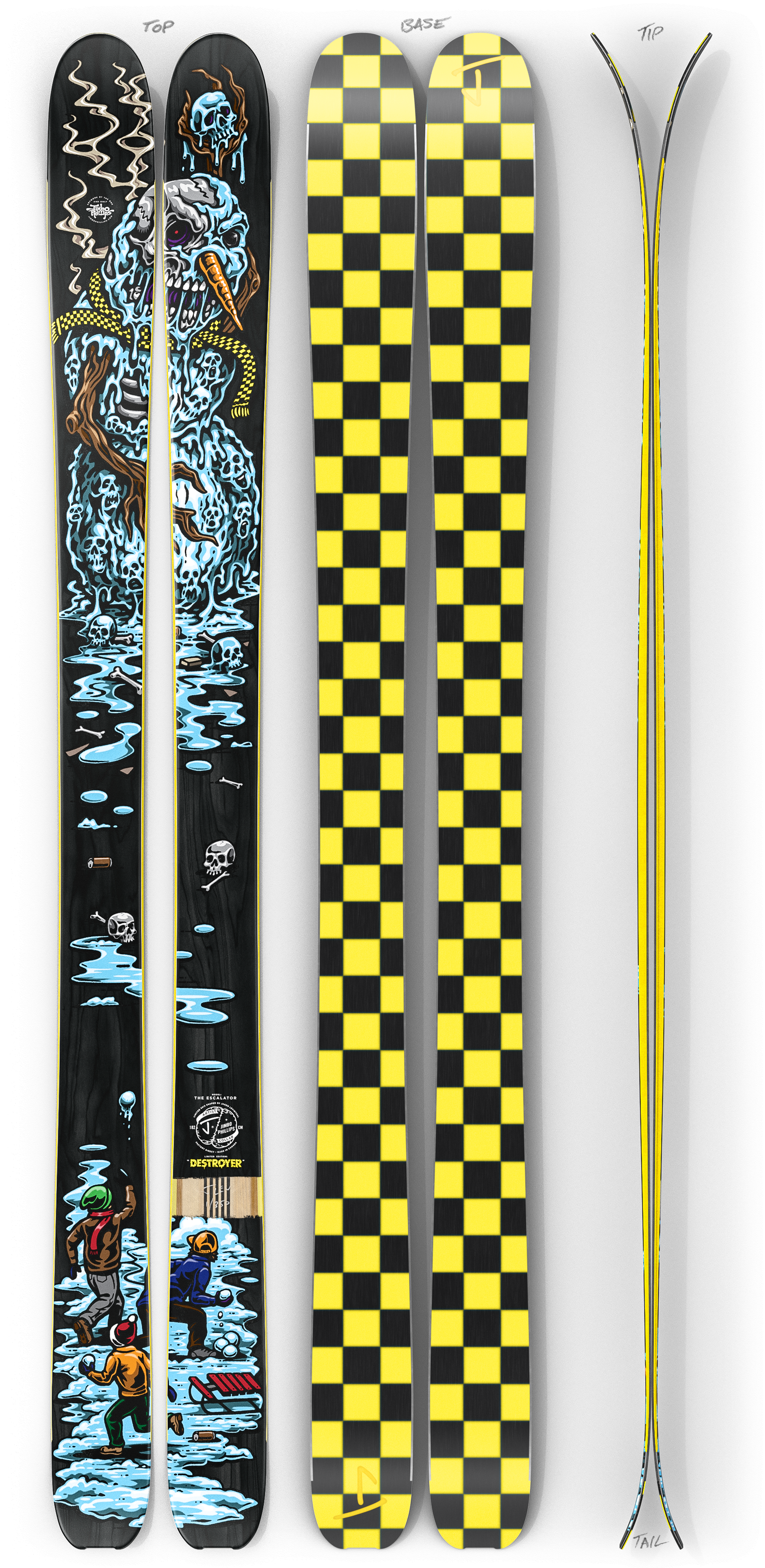 The Escalator "DESTROYER" Jimbo Phillips x J Collab Limited Edition Ski