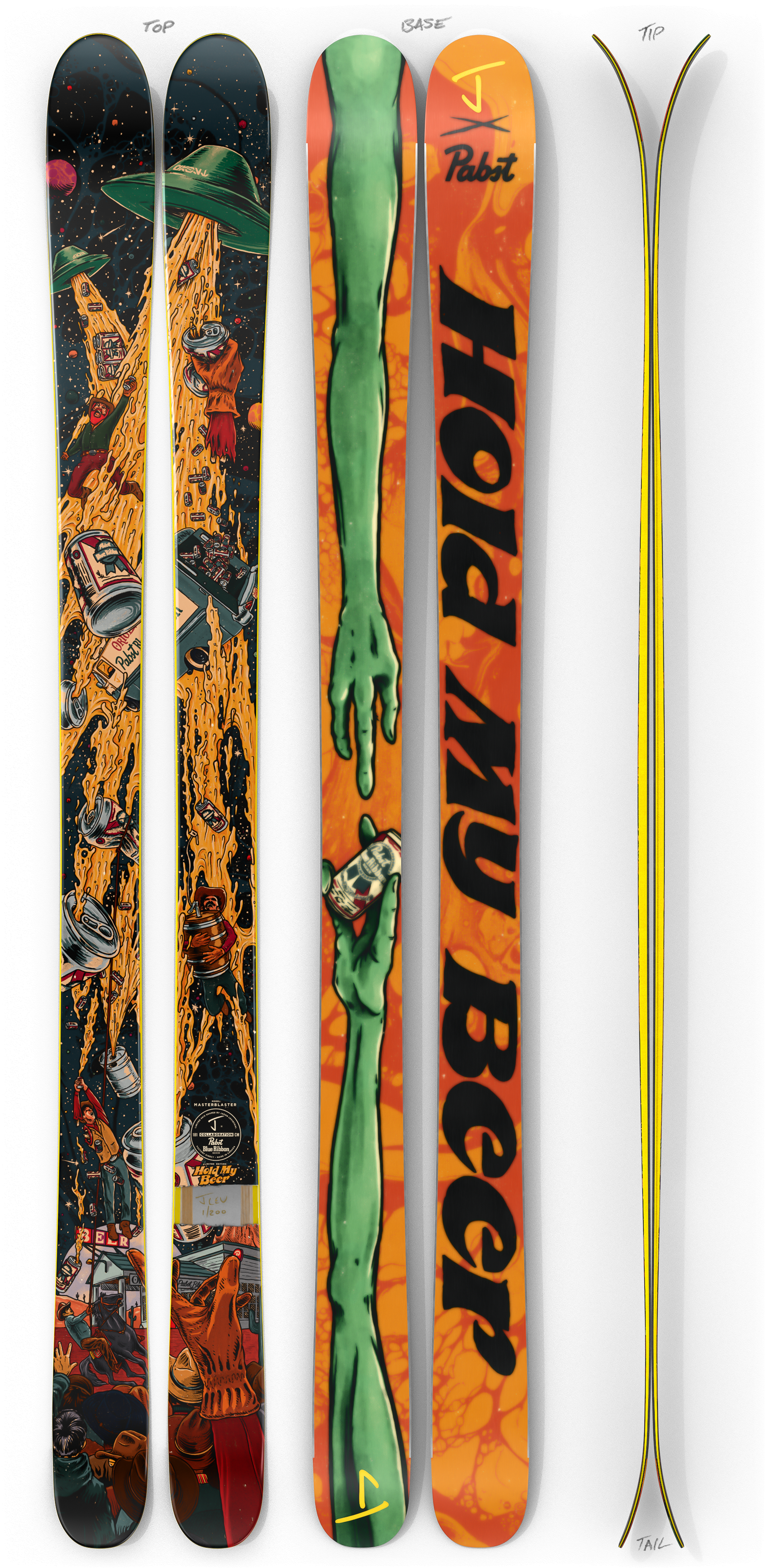 The Masterblaster "HOLD MY BEER" PBR x J Collab Limited Edition Ski