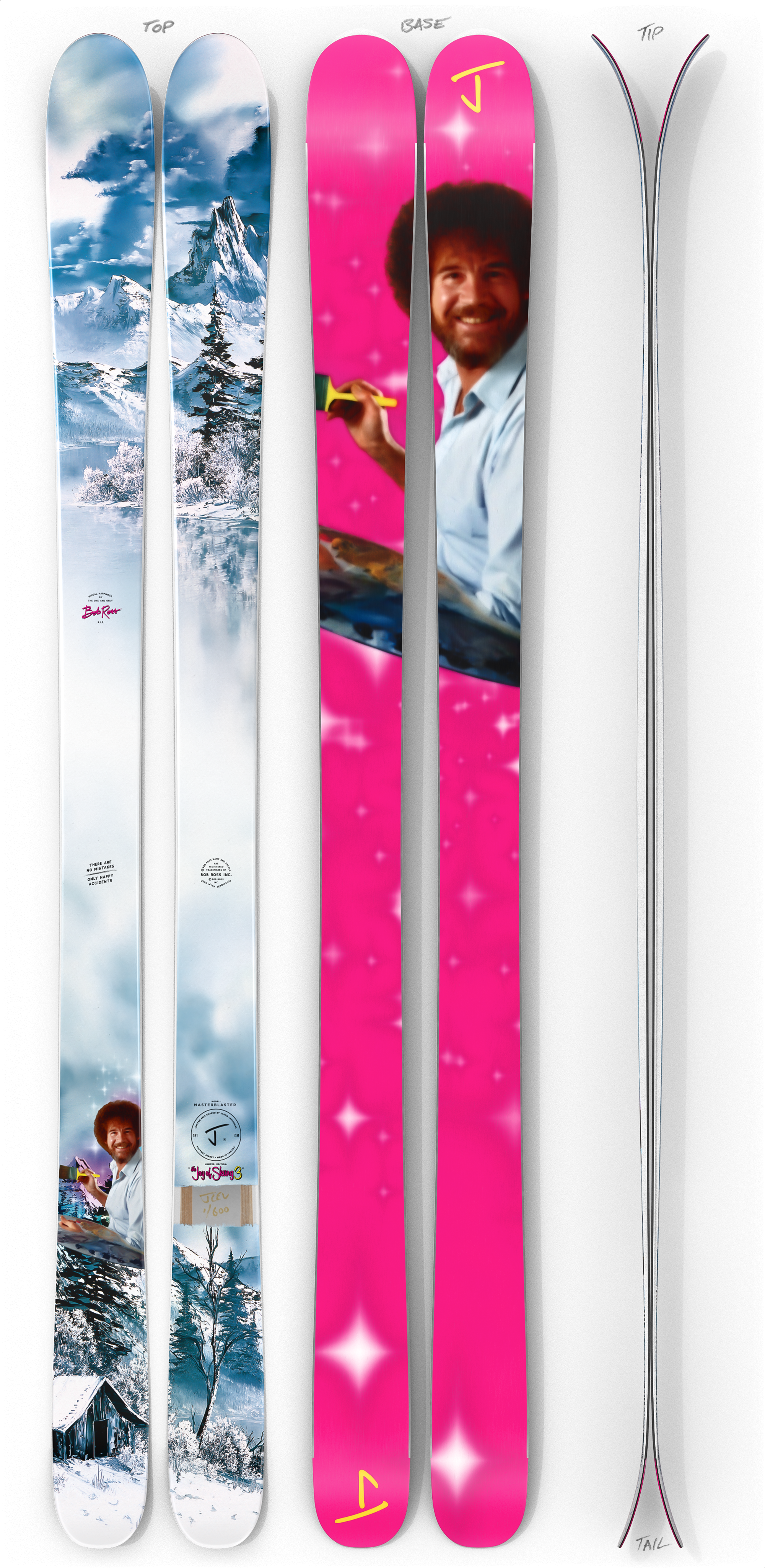 The Masterblaster "THE JOY OF SKIING III" Bob Ross x J Collab Limited Edition Ski