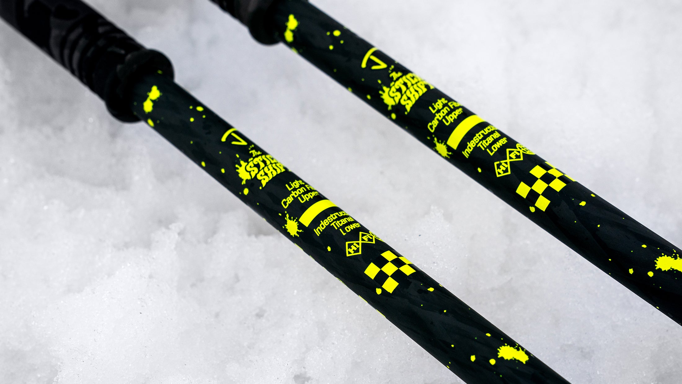 Stick Shift Adjustable Ski Poles "Splatter"