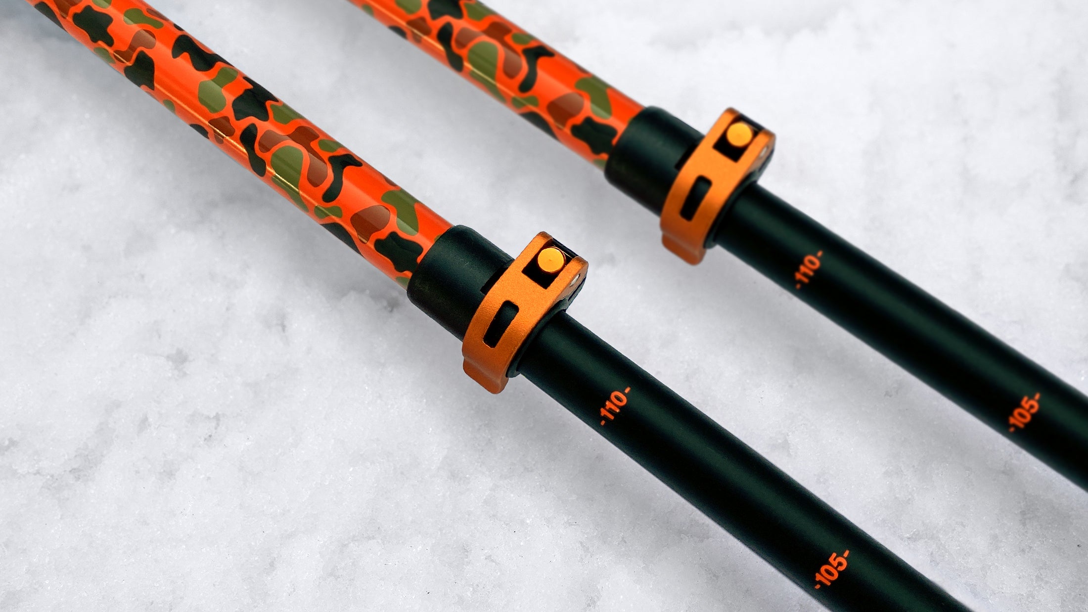 Stick Shift Adjustable Ski Poles "Duck Camo"