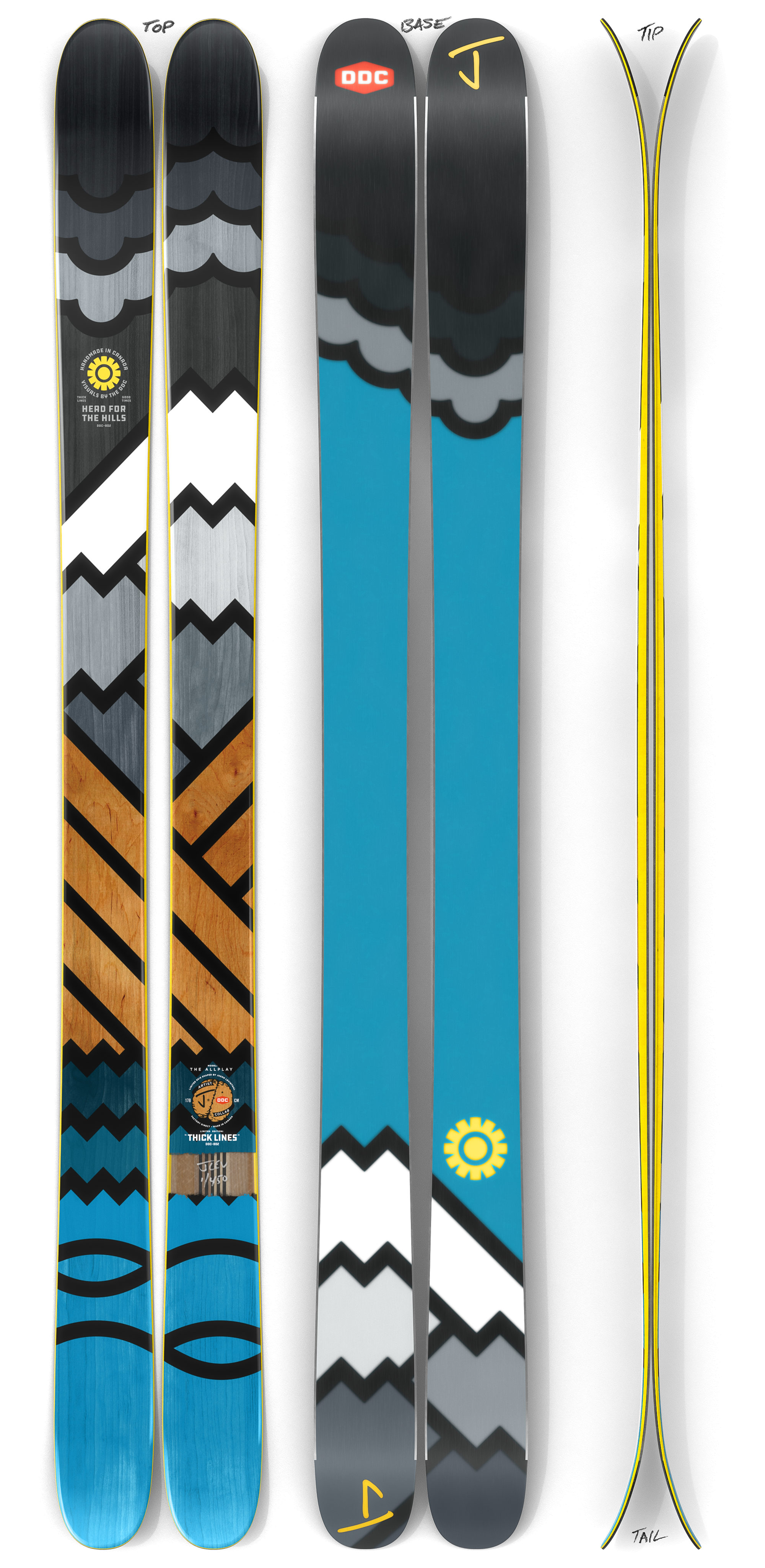 The Allplay "THICK LINES" DDC x J Collab Limited Edition Ski