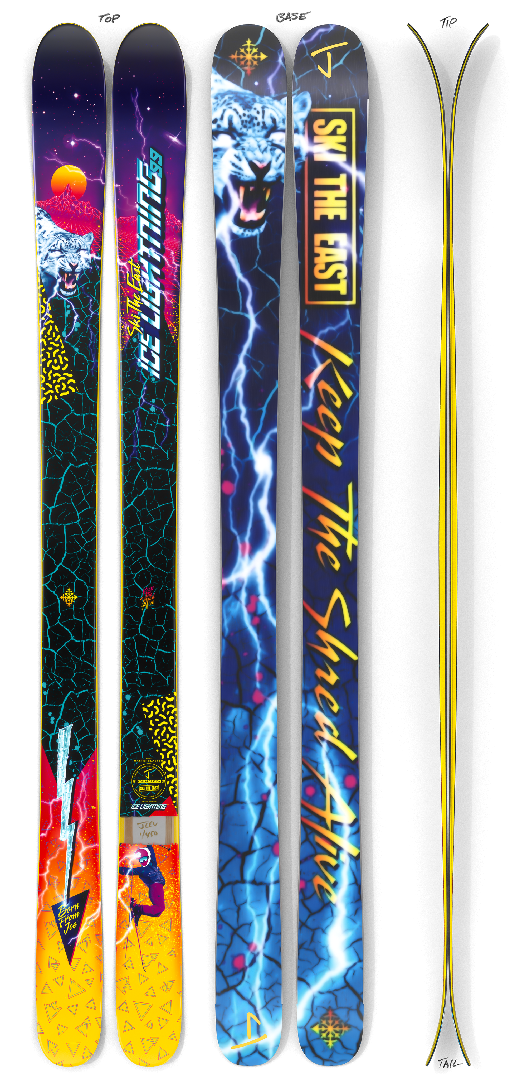 The Masterblaster "ICE LIGHTNING" Ski The East x J Collab Limited Edition Ski